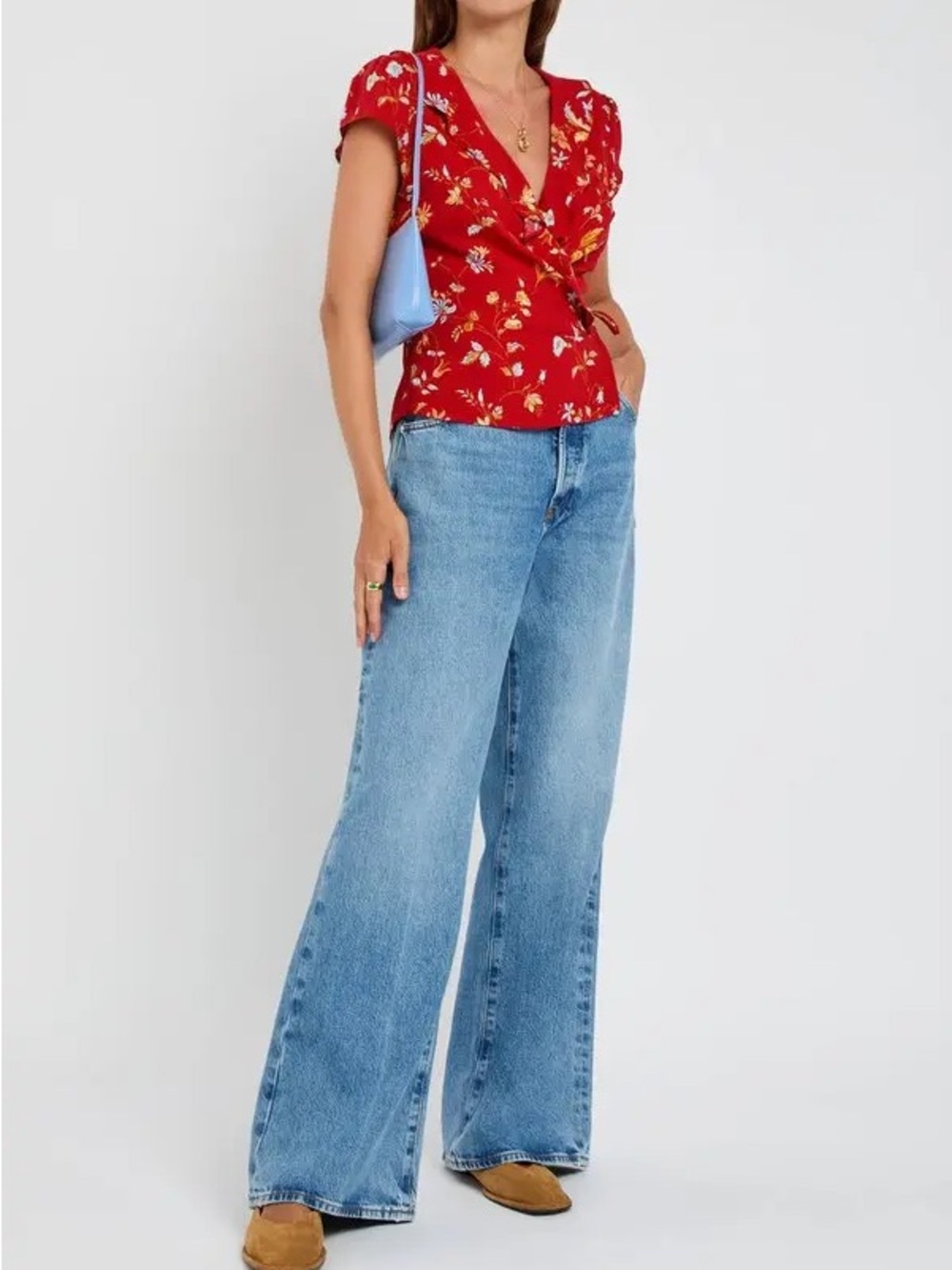 Reformation Clemence Floral Crepe Wrap Top size 2 NWT!!